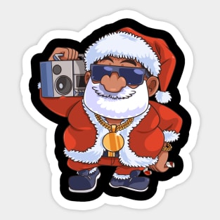 Black Santa Claus Gangster Christmas African American Sticker